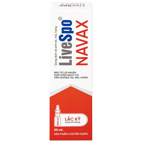 Bào Tử Lợi Khuẩn LiveSpo Navax Dạng Xịt Giúp Giảm Nguy Cơ Viêm Đường Tai, Mũi, Họng 20ml (mọi lứa tuổi)