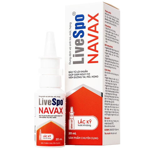 Bào Tử Lợi Khuẩn LiveSpo Navax Dạng Xịt Giúp Giảm Nguy Cơ Viêm Đường Tai, Mũi, Họng 20ml (mọi lứa tuổi)