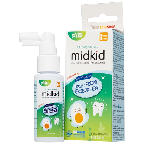 Xịt chống sâu răng Midkid 30ml DK Pharma hương nho