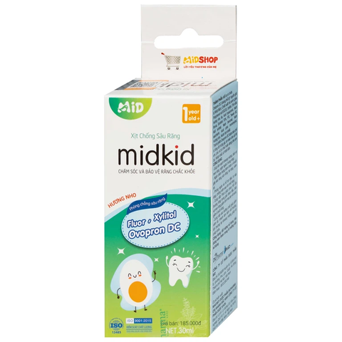 Xịt chống sâu răng Midkid 30ml DK Pharma hương nho
