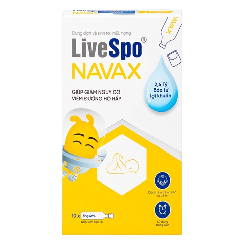 Dung dịch vệ sinh tai mũi họng LiveSpo Navax 10x4ml (0-2Y)