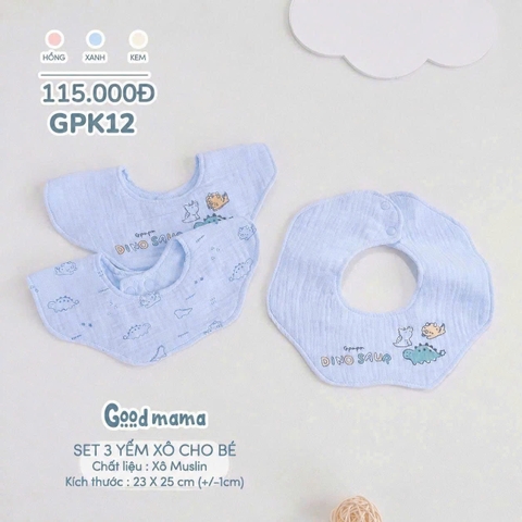Set 3 yếm xô cho bé GPK12 GoodMama