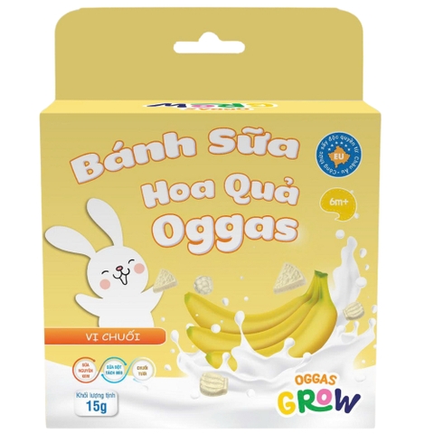 Bánh sữa hoa quả Oggas vị Chuối 15g (6M+)