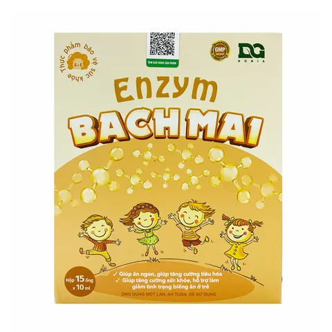 Enzym Bạch Mai hỗ trợ giảm biếng ăn cho cho bé từ 1 tuổi (hộp 15 ống x 10ml)