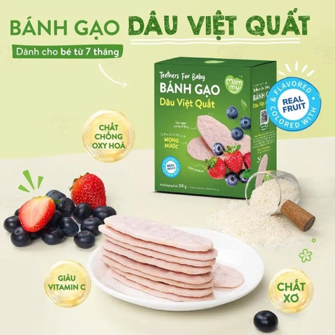 Bánh gạo ăn dặm Mămmy vị dâu việt quất 50g (7M+)