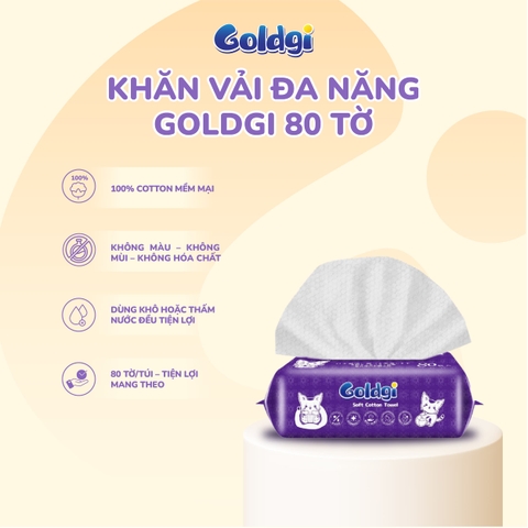 Khăn vải đa năng Goldgi 80 tờ