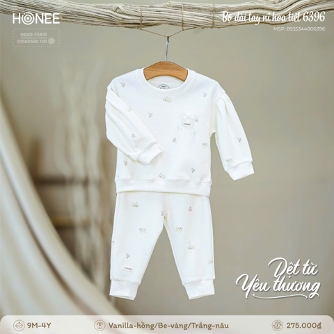 Bộ dài tay nỉ họa tiết Honee 6396