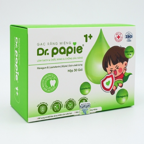 Gạc chống sâu sún răng Dr.Papie 1+ (30 gói)