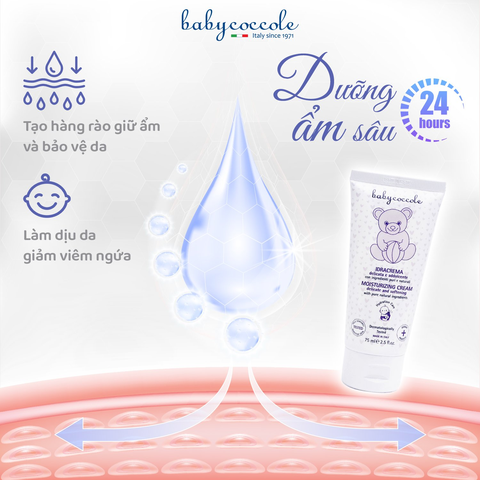 Kem dưỡng ẩm chiết xuất hạnh nhân Babycoccole 75ml 0M+