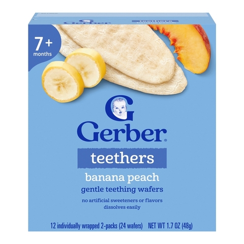 Bánh gạo ăn dặm Gerber vị Chuối Đào 48g (cho bé trên 7 tháng)