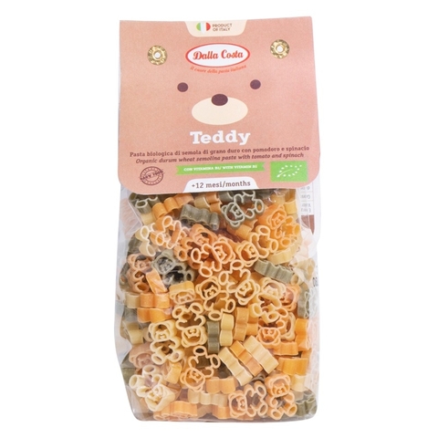 Nui ăn dặm rau củ hữu cơ Dalla Costa 200g hình gấu Teddy (12M+)