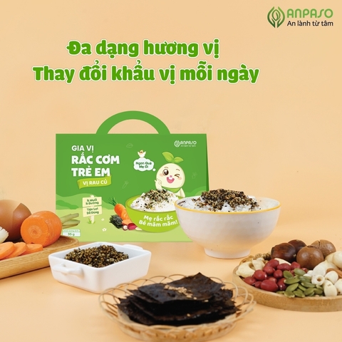 Gia vị rắc cơm trẻ em vị Rau Củ Anpaso 35g  (12M+)