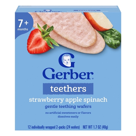 Bánh gạo ăn dặm Gerber vị Dâu Táo Cải Bó Xôi 48g (cho bé trên 7 tháng)