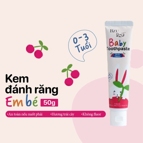 Kem đánh răng Bzu Bzu cho bé trên 0-3 tuổi (50g)