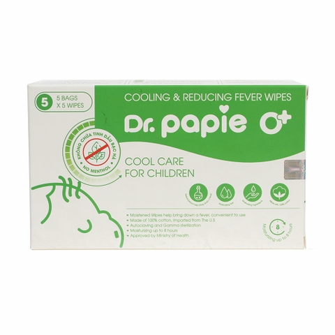 Khăn lau hạ sốt Dr.Papie cho trẻ từ 0 tháng tuổi