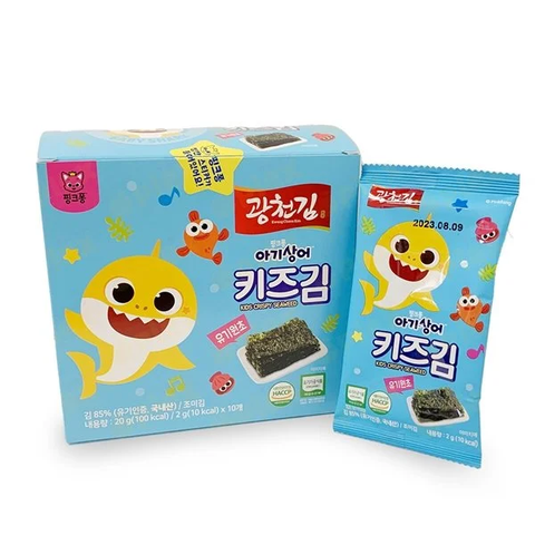 Rong biển Organic Pink Fong ít dầu cho bé từ 8 tháng (hộp 10 gói x 2g)