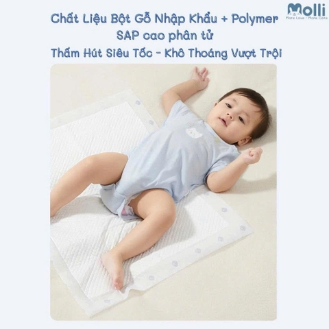 Miếng Lót Chống Thấm Dùng Một Lần Molli Cho Bé