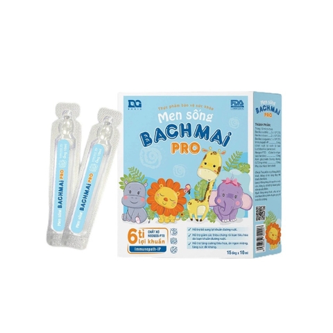 Men sống Bạch Mai Pro 6 tỉ lợi khuẩn cho bé trên 6 tháng (hộp 15 ống x 10ml)