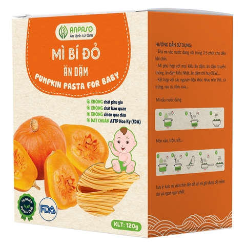 Mì ăn dặm bí đỏ nguyên chất Anpaso 120g