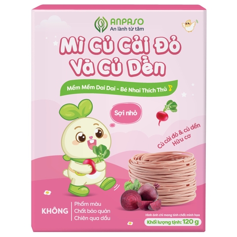 Mì ăn dặm Củ Cải Đỏ & Củ Dền Anpaso 120g (6M+)
