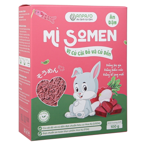 Mì Somen ăn dặm vị củ cải đỏ và củ dền Anpaso 100g