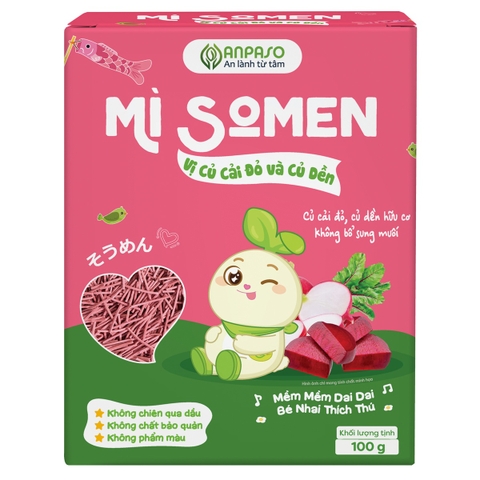 Mì Somen ăn dặm vị Củ Cải Đỏ và Củ Dền Anpaso 100g (6M+)