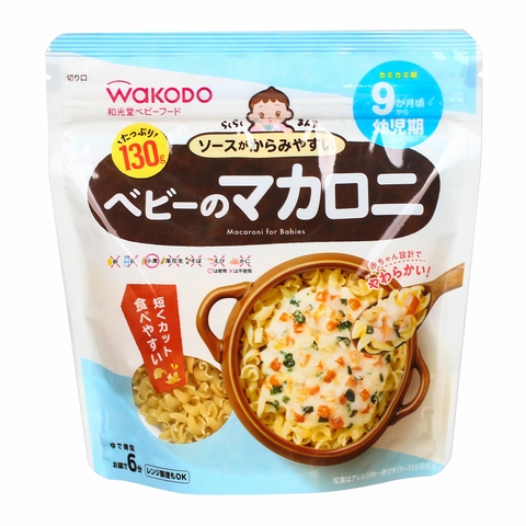Mì Nui Makaroni Wakodo tách muối dành cho bé từ 9 tháng tuổi