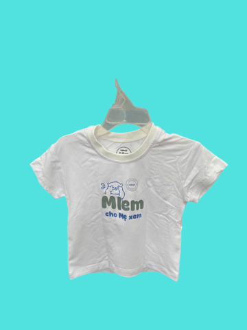 Áo T shirt Mlem cho mẹ xem  Hrnee màu trắng sứ (9-12M)