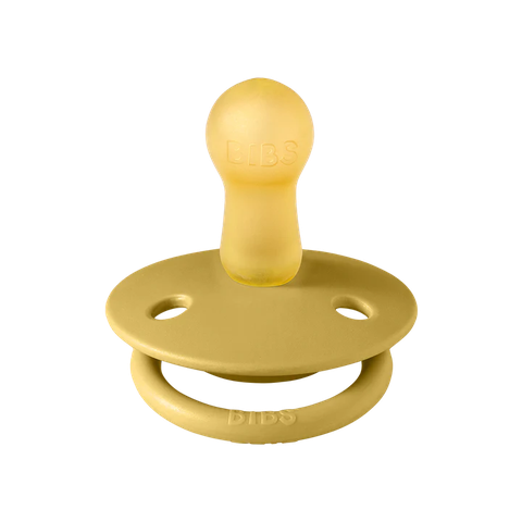 Ty ngậm núm tròn cao su tự nhiên BIBS Pacifier De Lux Latex Size 2 trên 6 tháng tuối, Mustard