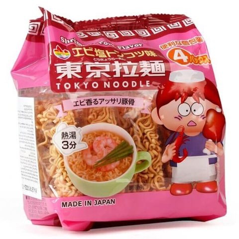 Mì ăn liền cho bé Tokyo Noodle Vị Tôm & Thịt Heo (hồng)