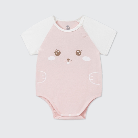 Body chip cộc tay La Pomme Raglan xin chào bạn mới (Màu Trắng)