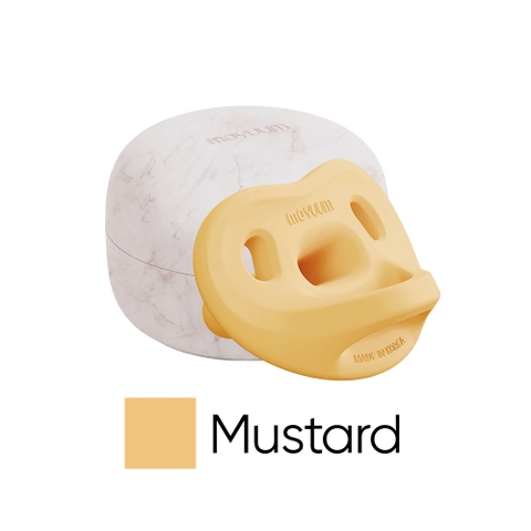Ty ngậm silicone Moyuum kèm hộp Stage 3 (Mustard) cho bé 6M+