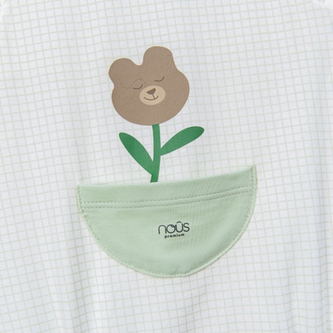 Set 2 bodysuit Nous cộc tay xanh
