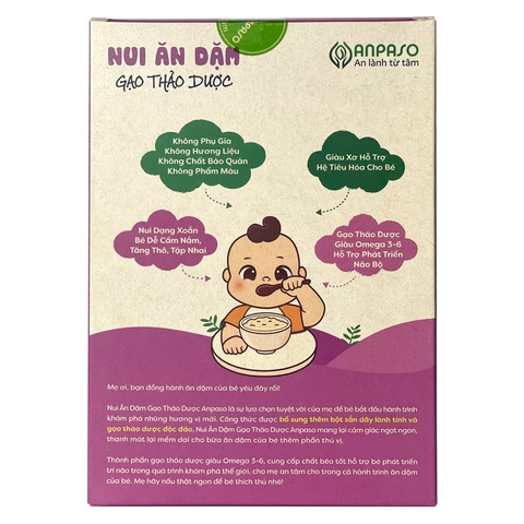Nui ăn dặm gạo thảo dược Anpaso 150g