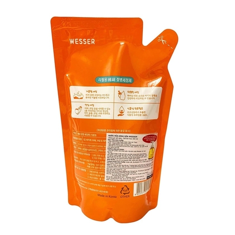 Nước rửa bình sữa Wesser 500ml - Túi