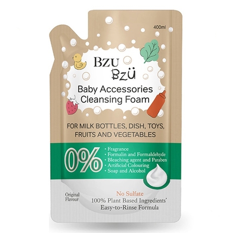 Nước rửa bình tạo bọt nguyên bản Bzu Bzu túi 400ml