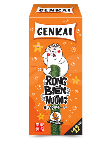 Rong Biển Nướng GENKAI Cuộn Vị Hải Sản Cay 30g (1Y+)