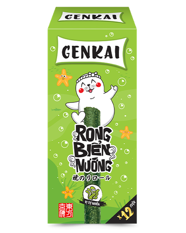 Lẻ 1 Gói Rong Biển Nướng GENKAI Cuộn Vị Tự Nhiên 3g (1Y+)