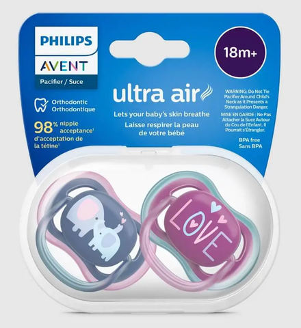 Ty ngậm thông khí Philips Avent (SCF349/22, 18M+, vỉ đôi)