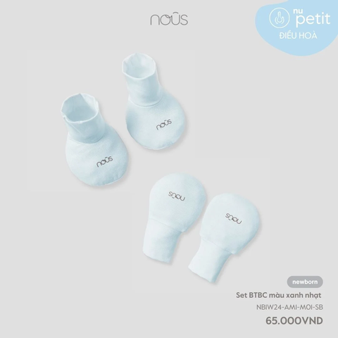 Set Bao tay bao chân Nous màu xanh nhạt
