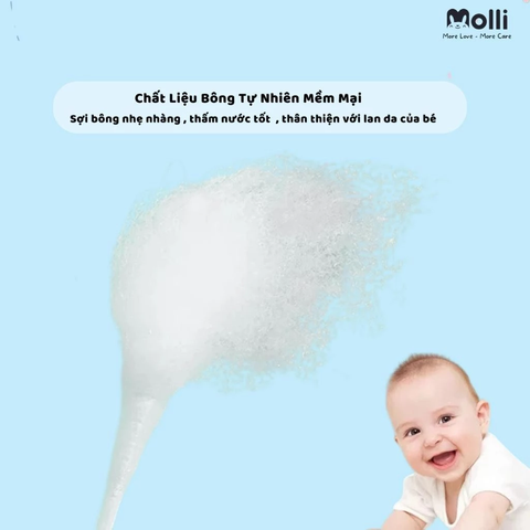 Tăm bông trẻ em Molli (hộp 400 que)