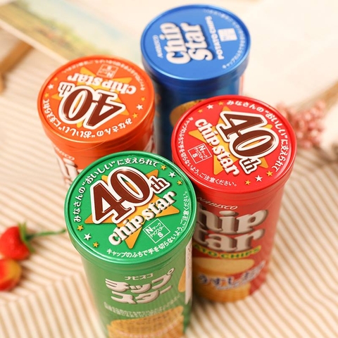 Snack Khoai tây YBC Chip Star vị Kem Chua Hành Tây 45g cho bé trên 12 tháng (màu xanh nhạt)