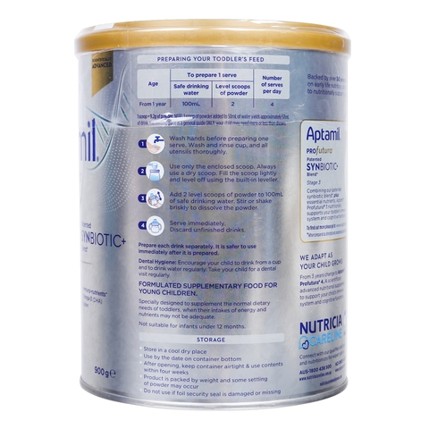 Sữa Aptamil Profutura Úc số 3, 900g (cho bé 12-36 tháng)
