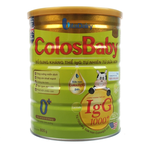Sữa bột Colosbaby Gold 0+ 800g tăng cường hệ miễn dịch cho bé từ 0-12 tháng