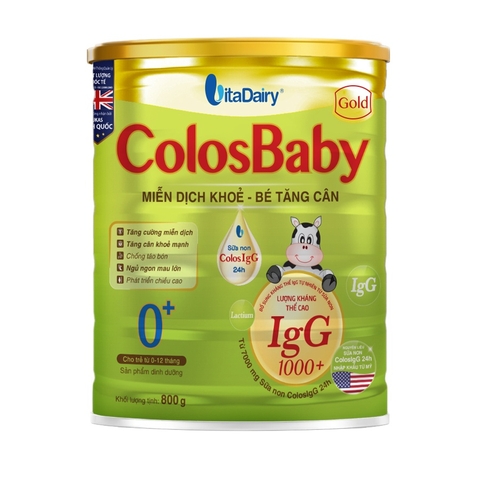 Sữa bột Colosbaby Gold 0+ 800g tăng cường hệ miễn dịch cho bé từ 0-12 tháng