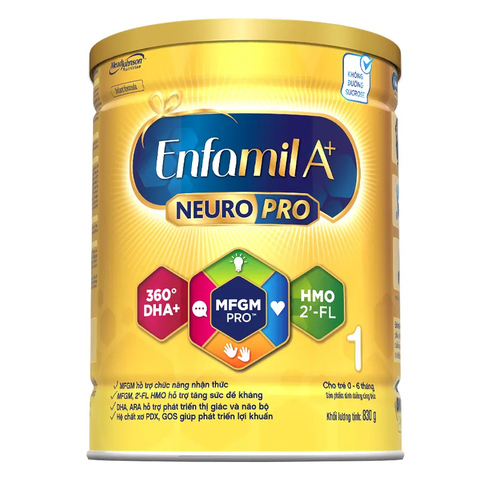 Sữa Enfamil A+ NeuroPro HMO Số 1 vị thanh mát (830G) cho bé từ 0-6 tháng tuổi