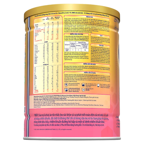 Sữa Enfamil A+ NeuroPro HMO Số 2 vị thanh mát (830G) cho bé từ 6-12 tháng tuổi
