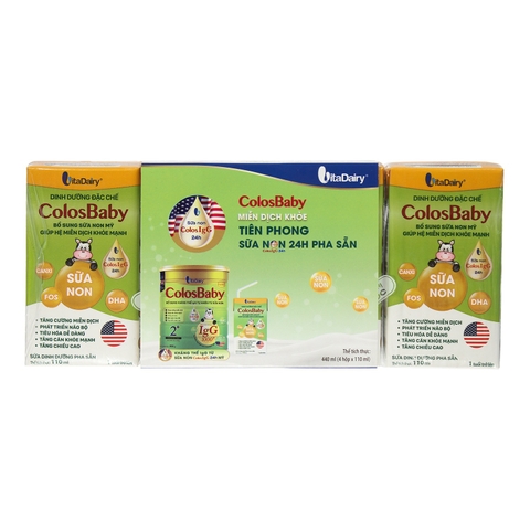 Sữa bột pha sẵn Colosbaby Gold 110ml tăng cường hệ miễn dịch cho bé 1-3 tuổi (vỉ 4 hộp)
