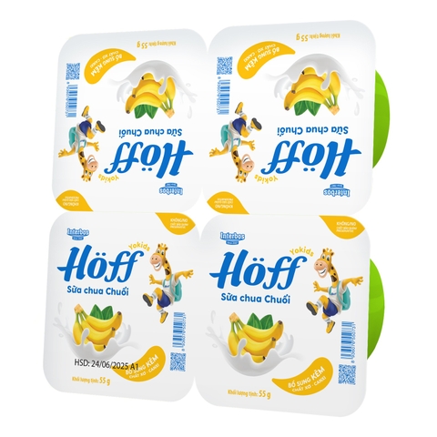 Sữa chua hoa quả Hoff vị chuối 4x55g (6M+)