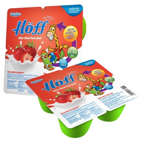 Sữa chua hoa quả Hoff vị dâu vỉ 4x55g